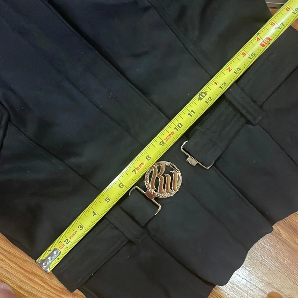 NEW ROCAWEAR black Y2K Zipper Snap  Belted Logo WOOL Winter  COAT Large L